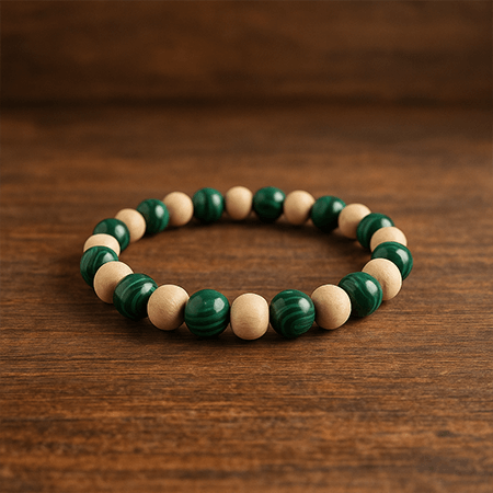 Natural Malachite with Tulsi Bracelet