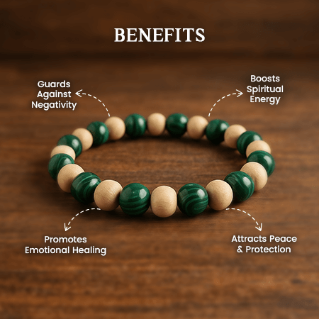 Natural Malachite with Tulsi Bracelet