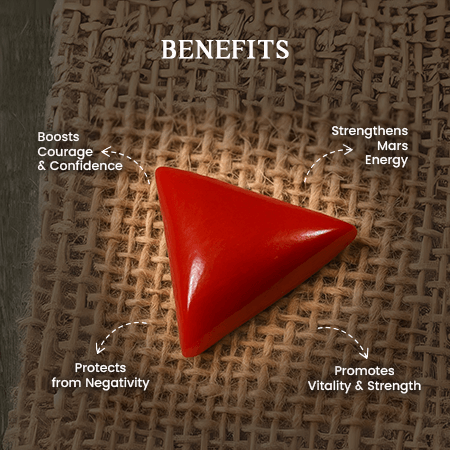 Triangular Red Coral - 6.5 Ratti