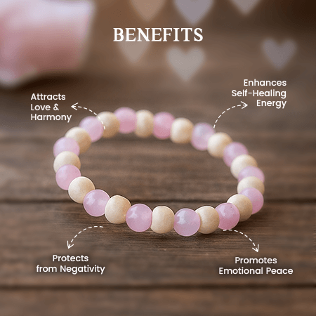 Natural Rose Quartz with Tulsi Bracelet